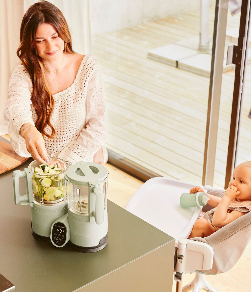 Pack Nutribaby Glass Celadon Green + 2 Babybols Biosourcés 250 ml