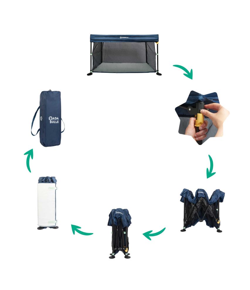 Lit parapluie Easy Clip | Pliable en quelques secondes. Matelas inclus.